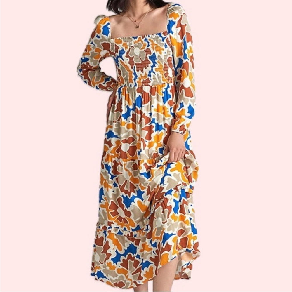Anthropologie Dolan Left Coast Floral Smocked Midi Dress Size XL ✨Sold Out✨